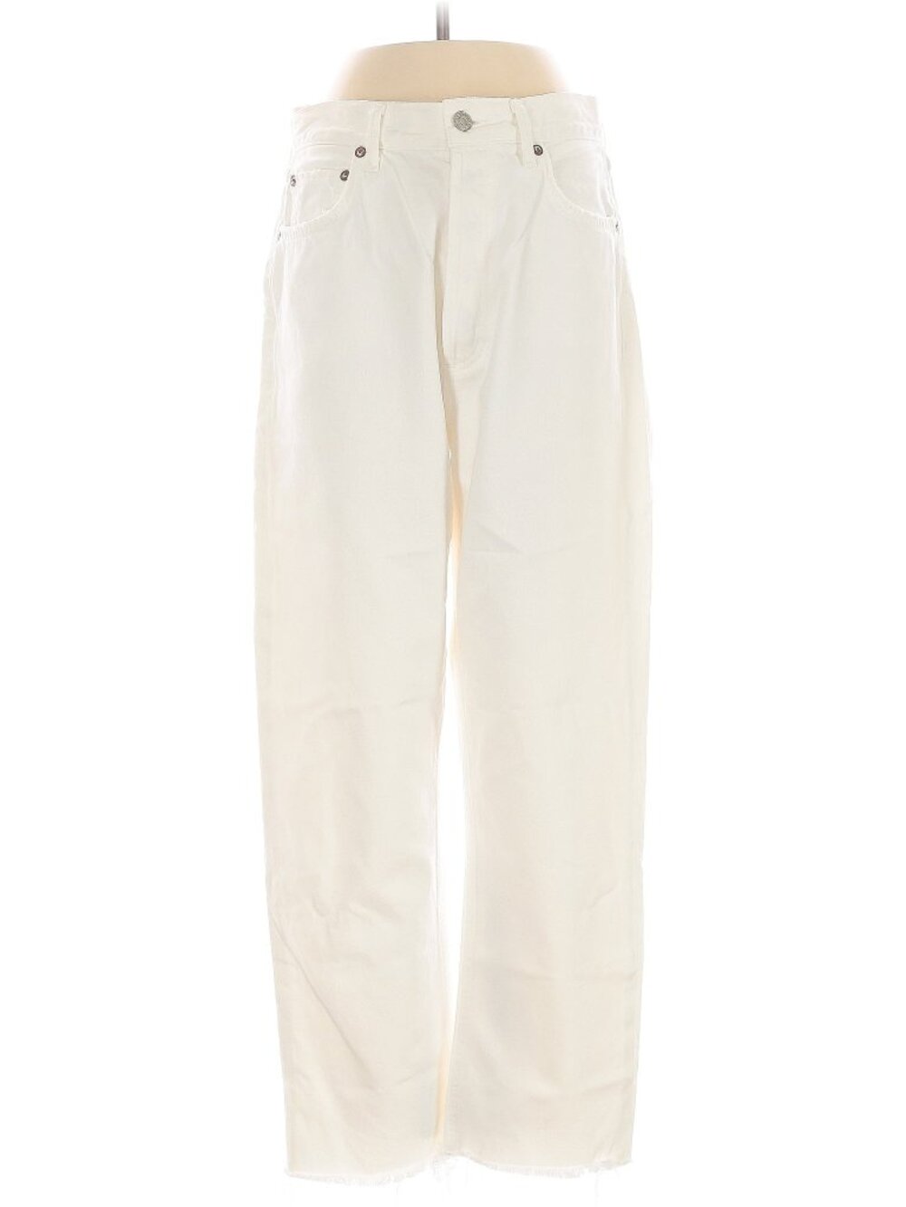 Agolde White Women's Straight Button-Fly Jeans
